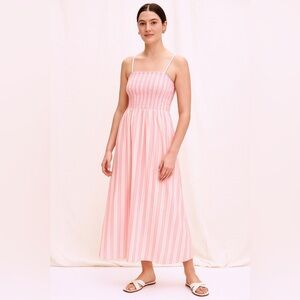 Elegant Pink Striped Maxi Dress